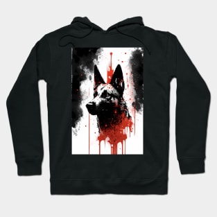 German Shepherd Grunge Painting Hoodie